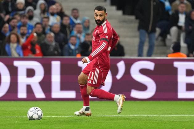 Mohamed Salah of Liverpool Marseille v Liverpool, UEFA Champions League, Group Stage, Football, Orange Velodrome, Marseille, France - 21 Jan 2026Marseille Orange Vélodrome France EDITORIAL USE ONLY No use with unauthorised audio, video, data, fixture lists, club league logos or live services. Online in-match use limited to 120 images, no video emulation. No use in betting, games or single club league player publications. Copyright: xDavexWinter Shutterstockx 16348361hv