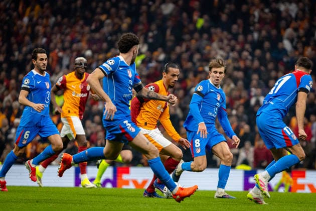 Galatasaray vs Atletico Madrid UEFA Champions League 2025-26 MD7 Leroy Aziz Sane of Galatasaray SK in action during the match. Galatasaray SK and Atletico Madrid faced each other at UEFA Champions League 2025 26 League Phase MD7. The match took place in Ali Sami Yen Rams Park Stadium on january 21, 2026. Istanbul Istanbul Turkey Copyright: xBurakxBasturkx