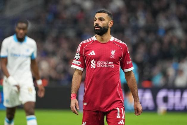 Mohamed Salah of Liverpool Marseille v Liverpool, UEFA Champions League, Group Stage, Football, Orange Velodrome, Marseille, France - 21 Jan 2026Marseille Orange Vélodrome France EDITORIAL USE ONLY No use with unauthorised audio, video, data, fixture lists, club league logos or live services. Online in-match use limited to 120 images, no video emulation. No use in betting, games or single club league player publications.  Copyright: xDavexWinter Shutterstockx 16348361lw