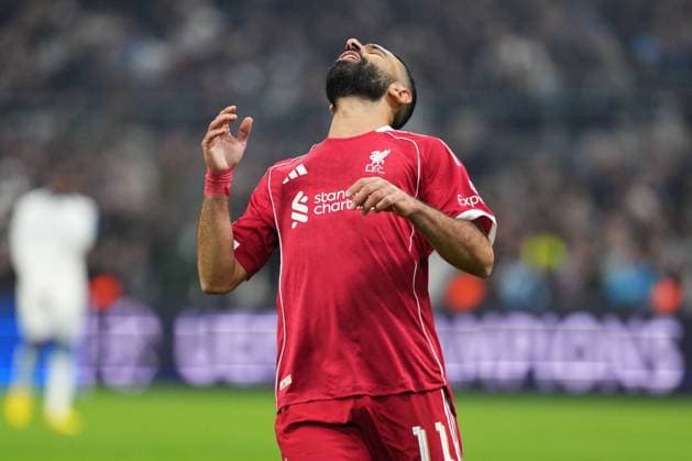 Mohamed Salah of Liverpool reacts after shooting wide Marseille v Liverpool, UEFA Champions League, Group Stage, Football, Orange Velodrome, Marseille, France - 21 Jan 2026Marseille Orange Vélodrome France EDITORIAL USE ONLY No use with unauthorised audio, video, data, fixture lists, club league logos or live services. Online in-match use limited to 120 images, no video emulation. No use in betting, games or single club league player publications.  Copyright: xDavexWinter Shutterstockx 16348361oa