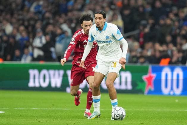 Bilal Nadir of Marseille Marseille v Liverpool, UEFA Champions League, Group Stage, Football, Orange Velodrome, Marseille, France - 21 Jan 2026Marseille Orange Vélodrome France EDITORIAL USE ONLY No use with unauthorised audio, video, data, fixture lists, club league logos or live services. Online in-match use limited to 120 images, no video emulation. No use in betting, games or single club league player publications.  Copyright: xDavexWinter Shutterstockx 16348361ns