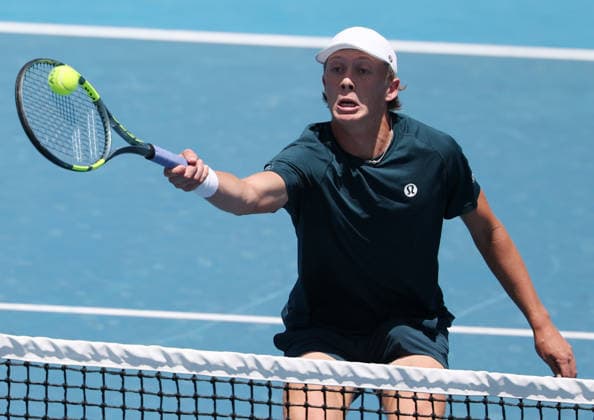 January 22, 2026, Melbourne, Victoria, Australia: ETHAN QUINN of USA during the match against H. Hurkacz of Poland in the third round of Australian Open, Melbourne, Australia. Melbourne Australia - ZUMAc278 20260122_zsp_c278_007 Copyright: xMarcinxCholewinskix