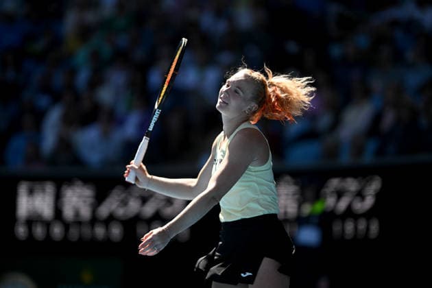 TENNIS AUSTRALIAN OPEN, Katerina Siniakova of Czechia in action during the Women™s 2nd round match against Amanda Anisimova of the USA on day 5 of the 2026 Australian Open tennis tournament at Melbourne Park in Melbourne, Wednesday, January 22, 2026. ( NO ARCHIVING MELBOURNE VICTORIA AUSTRALIA  Copyright: xLUKASxCOCHx 20260122144254770580
