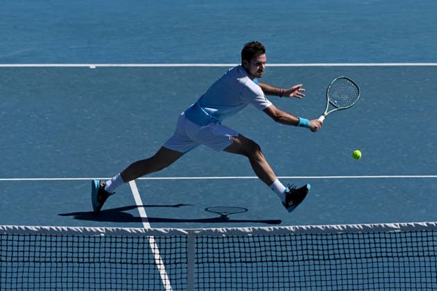 TENNIS AUSTRALIAN OPEN, Stan Wawrinka of Switzerland in action during the Men™s 2nd round match against Arthur Gea of France on day 5 of the 2026 Australian Open tennis tournament at Melbourne Park in Melbourne, Wednesday, January 22, 2026. ( NO ARCHIVING MELBOURNE VICTORIA AUSTRALIA  Copyright: xJAMESxROSSx 20260122148778460447