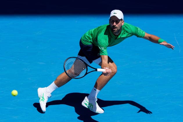 January 22, 2026: 4th seed NOVAK DJOKOVIC of Serbia in action against FRANCESCO MAESTRELLI of Italy on Rod Laver Arena in a Men s Singles 2nd round match on day 5 of the 2026 Australian Open in Melbourne, Australia. DJOKOVIC won 63 62 62. Cal Media Melbourne Australia - ZUMAc04_ 20260122_faf_c04_010 Copyright: xSydneyxLowx