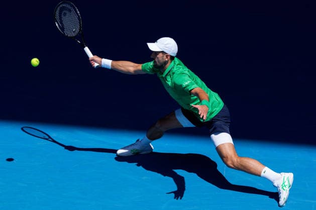 January 22, 2026: 4th seed NOVAK DJOKOVIC of Serbia in action against FRANCESCO MAESTRELLI of Italy on Rod Laver Arena in a Men s Singles 2nd round match on day 5 of the 2026 Australian Open in Melbourne, Australia. DJOKOVIC won 63 62 62. Cal Media Melbourne Australia - ZUMAc04_ 20260122_faf_c04_018 Copyright: xSydneyxLowx