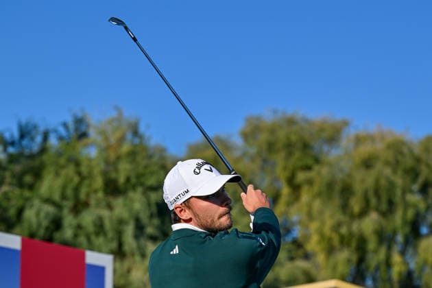Hero Dubai Desert Classic 2026 in UAE DUBAI, UNITED ARAB EMIRATES - JANUARY 22: Denmark’s Nicolai Hojgaard competes during the Hero Dubai Desert Classic 2026 at Emirates Golf Club in Dubai, United Arab Emirates on January 22, 2026. Waleed Zein Anadolu Dubai United Arab Emirates. Editorial use only. Please get in touch for any other usage.  Copyright: x2026xAnadoluxWaleedxZeinx