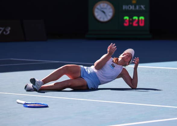 Maddison Inglis AUS cheers after winning, jubilation, joy, emotion Australian Open 2026, Melbourne Park, Melbourne, Victoria, Australia Copyright: xJuergenxHasenkopfx
