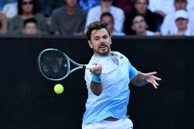 TENNIS AUSTRALIAN OPEN, Stan Wawrinka of Switzerland in action during the Men™s 2nd round match against Arthur Gea of France on day 5 of the 2026 Australian Open tennis tournament at Melbourne Park in Melbourne, Wednesday, January 22, 2026. ( NO ARCHIVING MELBOURNE VICTORIA AUSTRALIA  Copyright: xJAMESxROSSx 20260122172021662586