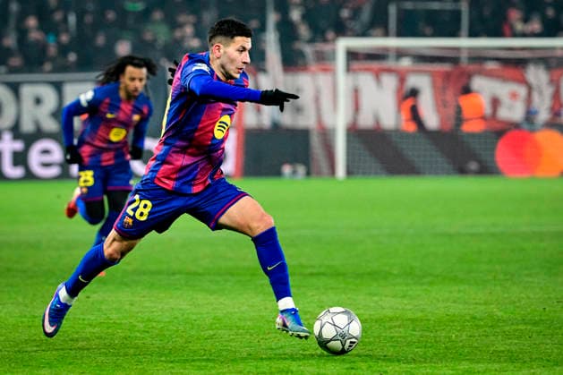 Roony Bardghji of Barcelona in action during the Champions League 7th round match Slavia Praha vs FC Barcelona, Barca in Prague, Czech Republic, January 21, 2026. (CTKxPhoto VitxSimanek) CTKPhotoP2026012200161  CTKPhotoP2026012200161