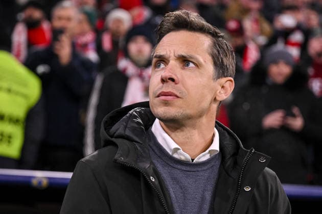 Coach David Hubert R Union Saint Gilloise Looks on during the UEFA Champions League 2025 26 League Phase MD7 match between FC Bayern München and R Union Saint Gilloise at Football Arena Munich on January 21, 2026 in Munich, Germany Photo by Harry Langer DeFodi Images