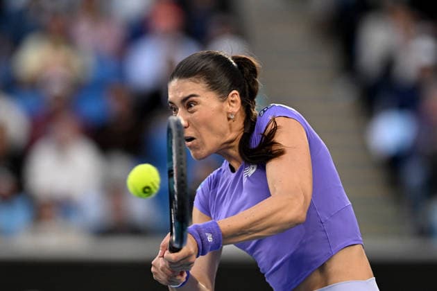 TENNIS AUSTRALIAN OPEN, Sorana Cirstea of Romania in action during the Women™s 2nd round match against Naomi Osaka of Japan on day 5 of the 2026 Australian Open tennis tournament at Melbourne Park in Melbourne, Wednesday, January 22, 2026. ( NO ARCHIVING MELBOURNE VICTORIA AUSTRALIA  Copyright: xLUKASxCOCHx 20260122182424724630