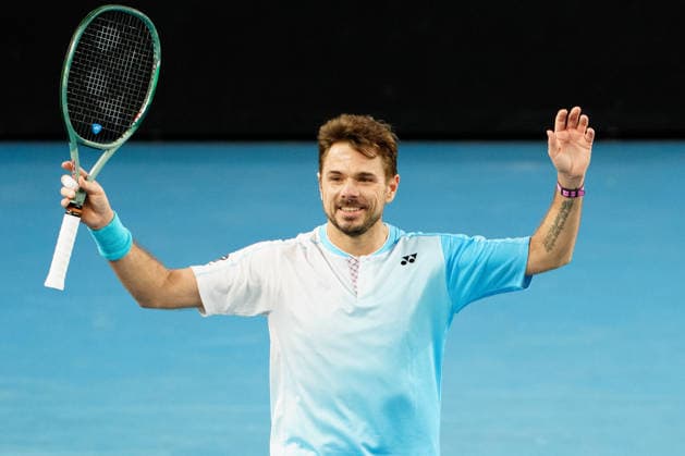 January 22, 2026: STAN WAWRINKA of Switzerland celebrates after defeating ARTHUR GEA of France on KIA Arena in a Men s Singles 2nd round match on day 5 of the 2026 Australian Open in Melbourne, Australia. WAWRINKA won 46 63 36 75 76. Cal Media Melbourne Australia - ZUMAc04_ 20260122_faf_c04_033 Copyright: xSydneyxLowx