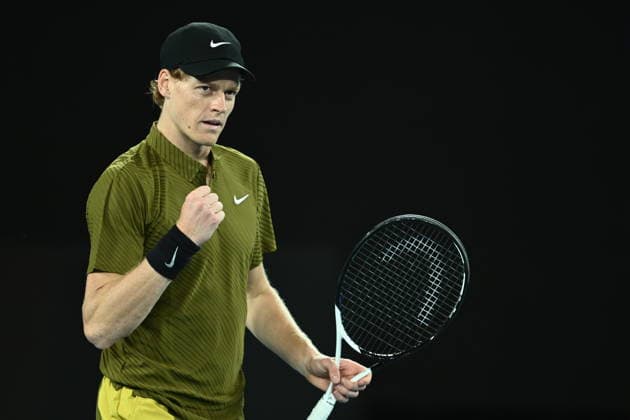 TENNIS AUSTRALIAN OPEN, Jannik Sinner of Italy celebrates during of his Men™s 2nd round match against James Duckworth of Australia on day 5 of the 2026 Australian Open tennis tournament at Melbourne Park in Melbourne, Wednesday, January 22, 2026. ( NO ARCHIVING MELBOURNE VICTORIA AUSTRALIA  Copyright: xJOELxCARRETTx 20260122191772415375