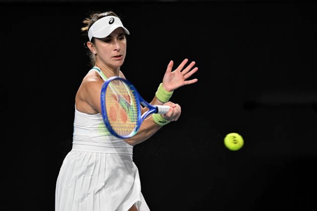 TENNIS AUSTRALIAN OPEN, Belinda Bencic of Switzerland in action during the Women™s 2nd round match against Nikola Bartunkova of Czechia on day 5 of the 2026 Australian Open tennis tournament at Melbourne Park in Melbourne, Wednesday, January 22, 2026. ( NO ARCHIVING MELBOURNE VICTORIA AUSTRALIA  Copyright: xLUKASxCOCHx 20260122146021147150