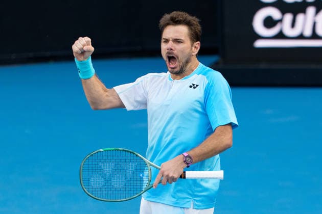 January 22, 2026: STAN WAWRINKA of Switzerland reacts after a point against ARTHUR GEA of France on KIA Arena in a Men s Singles 2nd round match on day 5 of the 2026 Australian Open in Melbourne, Australia. WAWRINKA won 46 63 36 75 76. Cal Media Melbourne Australia - ZUMAc04_ 20260122_faf_c04_048 Copyright: xSydneyxLowx