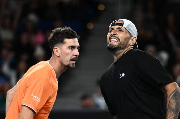 TENNIS AUSTRALIAN OPEN, Nick Kyrgios and Thanasi Kokkinakis of Australia during the Men™s 1st round match against Jason Kubler and Marc Polmans of Australia on day 5 of the 2026 Australian Open tennis tournament at Melbourne Park in Melbourne, Wednesday, January 22, 2026. ( NO ARCHIVING MELBOURNE VICTORIA AUSTRALIA  Copyright: xJOELxCARRETTx 20260122198093386678