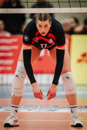 Volleyball Women Season 2025 2026 Volleyball Bundesliga ETV Hamburger Volksbank Volleys vs USC Münster 22 01 2026 Louisa Krams 17, ETV Hamburger Volksbank Volleys Hamburg Sporthalle Hoheluft Hamburg Germany
