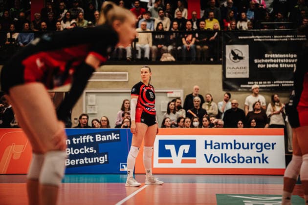 Volleyball Women Season 2025 2026 Volleyball Bundesliga ETV Hamburger Volksbank Volleys vs USC Münster 22 01 2026 Lilly Faroß 16, ETV Hamburger Volksbank Volleys Bundesliga Debut Hamburg Sporthalle Hoheluft Hamburg Germany