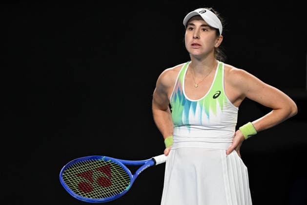 TENNIS AUSTRALIAN OPEN, Belinda Bencic of Switzerland during her loss in the Women™s 2nd round match to Nikola Bartunkova of Czechia on day 5 of the 2026 Australian Open tennis tournament at Melbourne Park in Melbourne, Wednesday, January 22, 2026. ( NO ARCHIVING MELBOURNE VICTORIA AUSTRALIA  Copyright: xLUKASxCOCHx 20260122128692349090