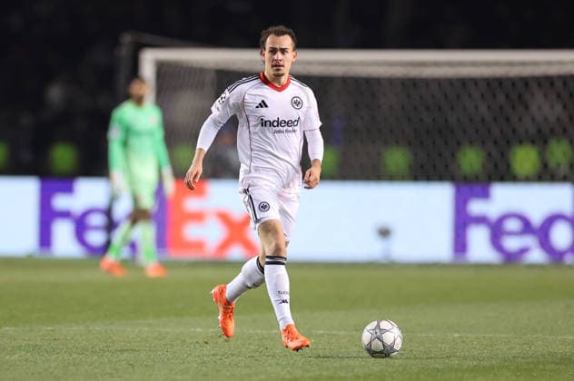 21 01 2026, Football UEFA Champions League, Qarabag Agdam FK Eintracht Frankfurt, v l , Arthur Theate Eintracht Frankfurt DFL DFB REGULATIONS PROHIBIT ANY USE OF PHOTOGRAPHS AS IMAGE SEQUENCES AND OR QUASI VIDEO xdcx Copyright: HMBxMedia Claus