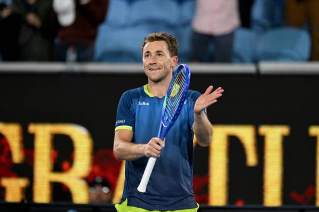 TENNIS AUSTRALIAN OPEN, Casper Ruud of Norway celebrates match point during the Men™s 2nd round match against Jaume Munar of Spain on day 5 of the 2026 Australian Open tennis tournament at Melbourne Park in Melbourne, Wednesday, January 22, 2026. ( NO ARCHIVING MELBOURNE VICTORIA AUSTRALIA  Copyright: xLUKASxCOCHx 20260123198545612192
