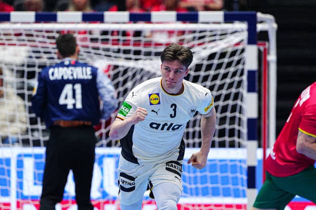 Goal celebration Nils Lichtlein Germany, 03 DEN, Germany vs Portugal, Handball, EHF European Championship 2026, Main Round, Matchday 1, 22 01 2026 DEN, Germany vs Portugal, Handball, EHF European Championship 2026, Main Round, Matchday 1, 22 01 2026 Herning Copyright: xEibner-Pressefoto MarcelxvonxFehrnx EP_MFN