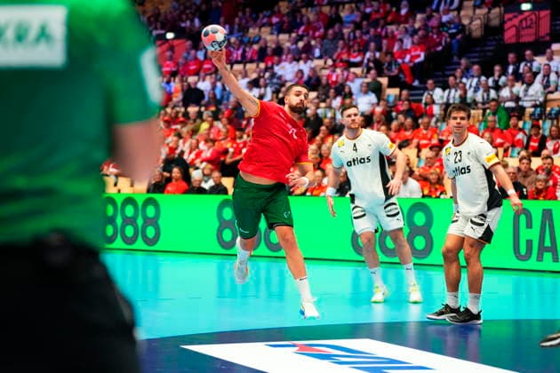 Portugal s Martim Costa during the EHF Euro 2026 main round European Men s Handball Championship match between Germany and Portugal in Herning, Thursday, January 22, 2026 Photo Sebastian Elias Uth Scanpix 2026 European Men s Handball Championship Germany Portugal Herning Copyright: xSebastianxEliasxUthx