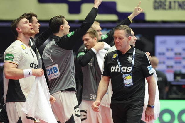Germany Portugal, EHF Handball European Championship 2026 Coach Alfred Gislason Germany Handball EHF European Championship, International match between Germany and Portugal on January 22, 2026 in Herning Denmark , Herning Denmark Jyske Bank Boxing