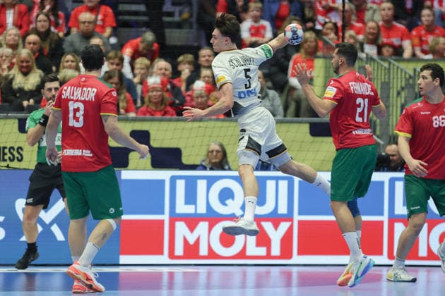 Germany Portugal, EHF Handball European Championship 2026 Miro Schluroff Germany, 5 Handball EHF European Championship, International match between Germany and Portugal on January 22, 2026 in Herning Denmark , Herning Denmark Jyske Bank Boxen