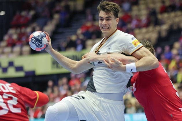 Germany Portugal, EHF Handball European Championship 2026 Julian Köster Germany, 18 Handball EHF European Championship, international match between Germany and Portugal on January 22, 2026 in Herning Denmark , Herning Denmark Jyske Bank Boxen