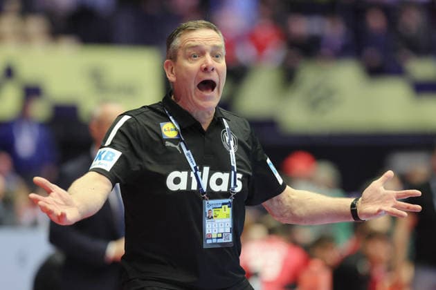 Germany Portugal, EHF Handball European Championship 2026 Coach Alfred Gislason Germany Handball EHF European Championship, International match between Germany and Portugal on January 22, 2026 in Herning Denmark , Herning Denmark Jyske Bank Boxing