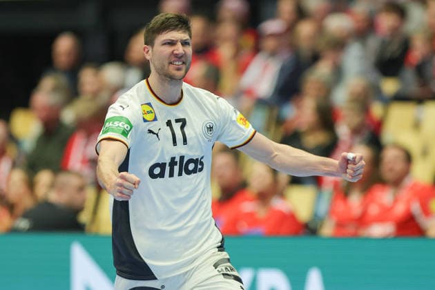 Germany Portugal, EHF European Handball Championship 2026 Lukas Zerbe Germany, 17 Handball EHF European Championship, International match between Germany and Portugal on January 22, 2026 in Herning Denmark , Herning Denmark Jyske Bank Boxing