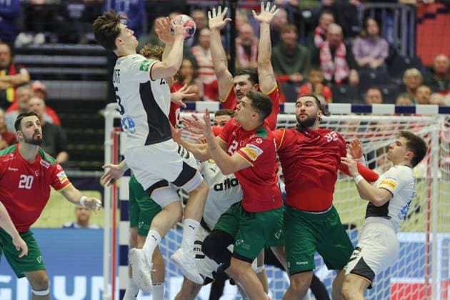 Germany Portugal, EHF Handball European Championship 2026 Miro Schluroff Germany, 5 Handball EHF European Championship, International match between Germany and Portugal on January 22, 2026 in Herning Denmark , Herning Denmark Jyske Bank Boxen