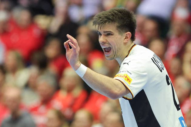 Germany Portugal, EHF Handball European Championship 2026 Renars Uscins Germany 23 Handball EHF European Championship, international match between Germany and Portugal on January 22, 2026 in Herning Denmark , Herning Denmark Jyske Bank Boxen