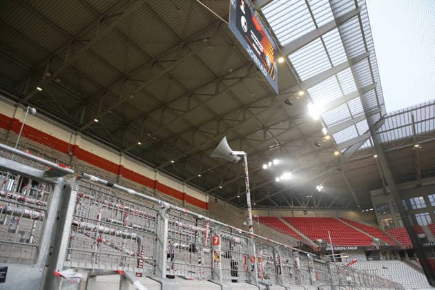 22 01 2026, xrekx, football UEFA Europa League, SC Freiburg Maccabi Tel Aviv v l home block SC Freiburg symbol photo, symbol image, symbol stadium, symbolic photo, symbolic image, symbolic stadium DFL DFB REGULATIONS PROHIBIT ANY USE OF PHOTOGRAPHS as IMAGE SEQUENCES and or QUASI VIDEO Freiburg