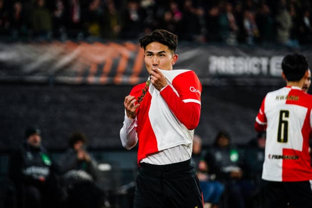UEFA Europa League: Feyenoord v SK Sturm Graz Rotterdam - Tsuyoshi Watanabe of Feyenoord Rotterdam during the seventh match of the UEFA Europa League 2025 2026. The match is set between Feyenoord and SK Sturm Graz at Stadion Feijenoord De Kuip on 22 January 2026 in Rotterdam, The Netherlands. (VK Sportphoto Danny de Groot) Copyright: xDannyxdexGrootx