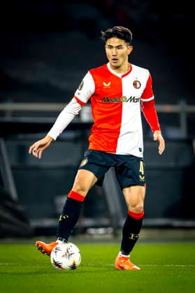 SC Feyenoord Rotterdam defender Tsuyoshi Watanabe during the match SC Feyenoord Rotterdam vs SK Sturm Graz at the for the Europa League League phase Matchday 7 season 2025 2026 in ROTTERDAM, Netherlands on 22 january 2026, photo by Marcel van Dorst EYE4images DeFodi Images