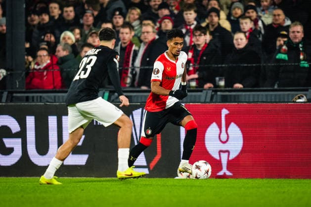 UEFA Europa League: Feyenoord v SK Sturm Graz Rotterdam - Arjan Malic of Sturm Graz, Goncalo Borges of Feyenoord Rotterdam during the seventh match of the UEFA Europa League 2025 2026. The match is set between Feyenoord and SK Sturm Graz at Stadion Feijenoord De Kuip on 22 January 2026 in Rotterdam, The Netherlands. (VK Sportphoto Danny de Groot) Copyright: xDannyxdexGrootx
