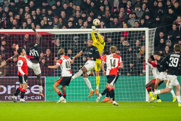UEFA Europa League: Feyenoord v SK Sturm Graz Rotterdam - Goalkeeper Timon Wellenreuther of Feyenoord during the seventh match of the UEFA Europa League 2025 2026. The match is set between Feyenoord and SK Sturm Graz at Stadion Feijenoord De Kuip on 22 January 2026 in Rotterdam, The Netherlands. Copyright: xYannickxVerhoevenx