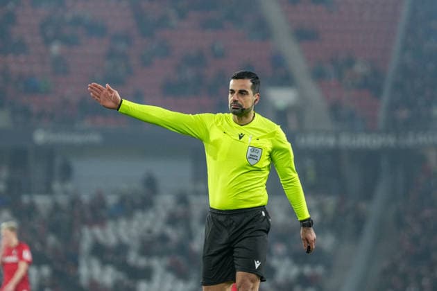 Mohammed Al Hakim Referee , Germany, Football, UEFA Europa League, Matchday 7, League Phase, 2025 2026, SC Freiburg vs Maccabi Tel Aviv, 22 01 2026, Europa Park Stadion, Freiburg, Germany Freiburg Europa Park Stadion Baden Württemberg Germany Copyright: xArnexAmbergx