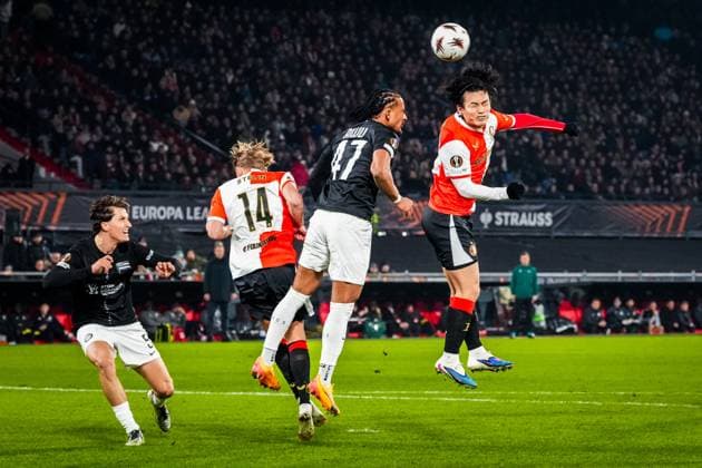 ROTTERDAM , 22-01-2026 , Stadium Feijenoord de Kuip , season 2025 2026 , UEFA Europa League football , match between Feyenoord - Sturm Graz , Feyenoord player Ayase Ueda Feyenoord - Sturm Graz  x200999248x Copyright: