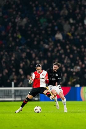UEFA Europa League: Feyenoord v SK Sturm Graz Rotterdam - Annis Hadj Moussa of Feyenoord during the seventh match of the UEFA Europa League 2025 2026. The match is set between Feyenoord and SK Sturm Graz at Stadion Feijenoord De Kuip on 22 January 2026 in Rotterdam, The Netherlands. Copyright: xTomxBodex