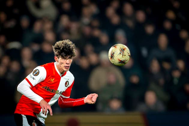 SC Feyenoord Rotterdam defender Jordan Bos during the match SC Feyenoord Rotterdam vs SK Sturm Graz at the for the Europa League League phase Matchday 7 season 2025 2026 in ROTTERDAM, Netherlands on 22 january 2026, photo by Marcel van Dorst EYE4images DeFodi Images