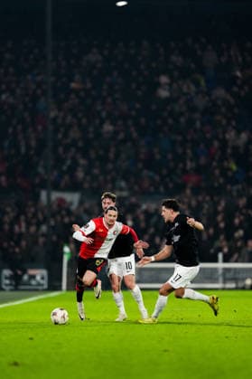 UEFA Europa League: Feyenoord v SK Sturm Graz Rotterdam - Annis Hadj Moussa of Feyenoord during the seventh match of the UEFA Europa League 2025 2026. The match is set between Feyenoord and SK Sturm Graz at Stadion Feijenoord De Kuip on 22 January 2026 in Rotterdam, The Netherlands. Copyright: xTomxBodex