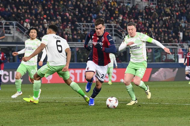 Thijs Dallinga (Bologna Fc) in action during Bologna FC vs Celtic FC, Football Europa League match in Bologna, Italy, January 22 2026  Copyright: xGianlucaxRicci IPAxSportx xipa-agency.netx xx IPA_70425199 IPA_Agency_IPA70425199