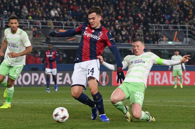 Thijs Dallinga (Bologna Fc) good chance during Bologna FC vs Celtic FC, Football Europa League match in Bologna, Italy, January 22 2026  Copyright: xGianlucaxRicci IPAxSportx xipa-agency.netx xx IPA_70425211 IPA_Agency_IPA70425211