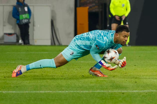 Noah Atubolu SC Freiburg, 01 , Germany, Football, UEFA Europa League, Matchday 7, 2025 2026, SC Freiburg vs Maccabi Tel Aviv, Europa Park Stadion, Freiburg im Breisgau, 22 01 2026 Freiburg im Breisgau Europa Park Stadion Germany Copyright: xGrantxHubbsx