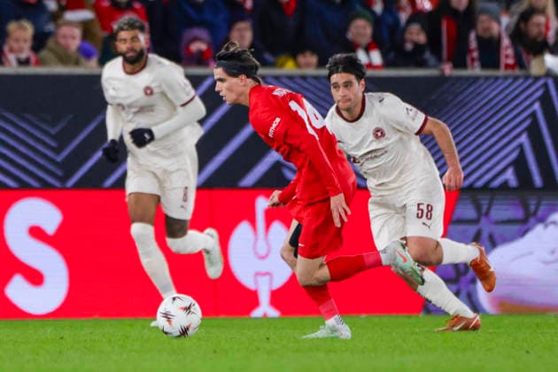 UEFA Europa League SK Brann FC Midtjylland Bergen 20260122 Branns Ulrik Mathisen and FC Midtjyllands Aral Simsir in the UEFA Europa League match between SK Brann and FC Midtjylland at Brann Stadium Photo Paul S Amundsen NTB Bergen Norway EDITORIAL USE ONLY RESTRICTED USE FOR BETTING COMPANIES  Copyright: xPaulxS.xAmundsenx xNTBx