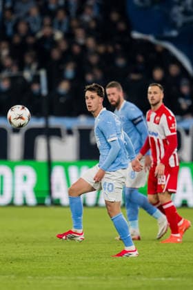 260122 Kenan Busuladzic of Malmö FF during the UEFA Europa League football match between Malmö FF and Crvena Zvezda on January 22, 2026 in Malmö fotboll football soccer fotball uefa europa league europa league malmö ff crvena zvezda bbeng röda stjärnan bbauto  Copyright: PETTERxARVIDSON BB260122PA114